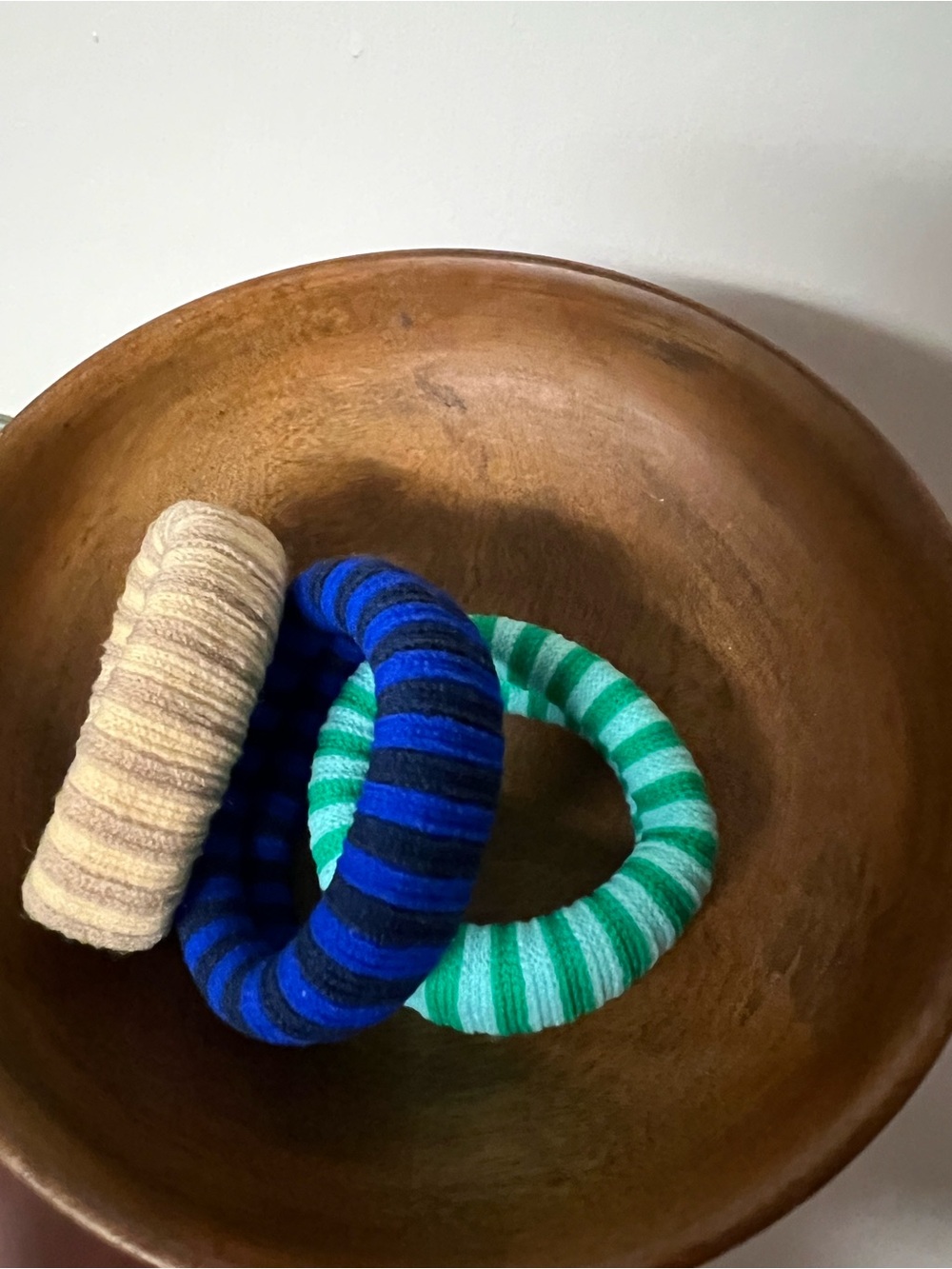 Sonderhaus Elfie Hair Elastics NEW Set of 3 - Blue, Green, Cream